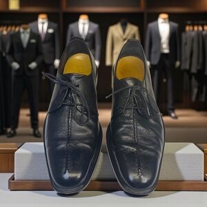 Cole Haan Beckett Split Toe Derby Shoes Black Leather Size 12 M C06399 VGUC